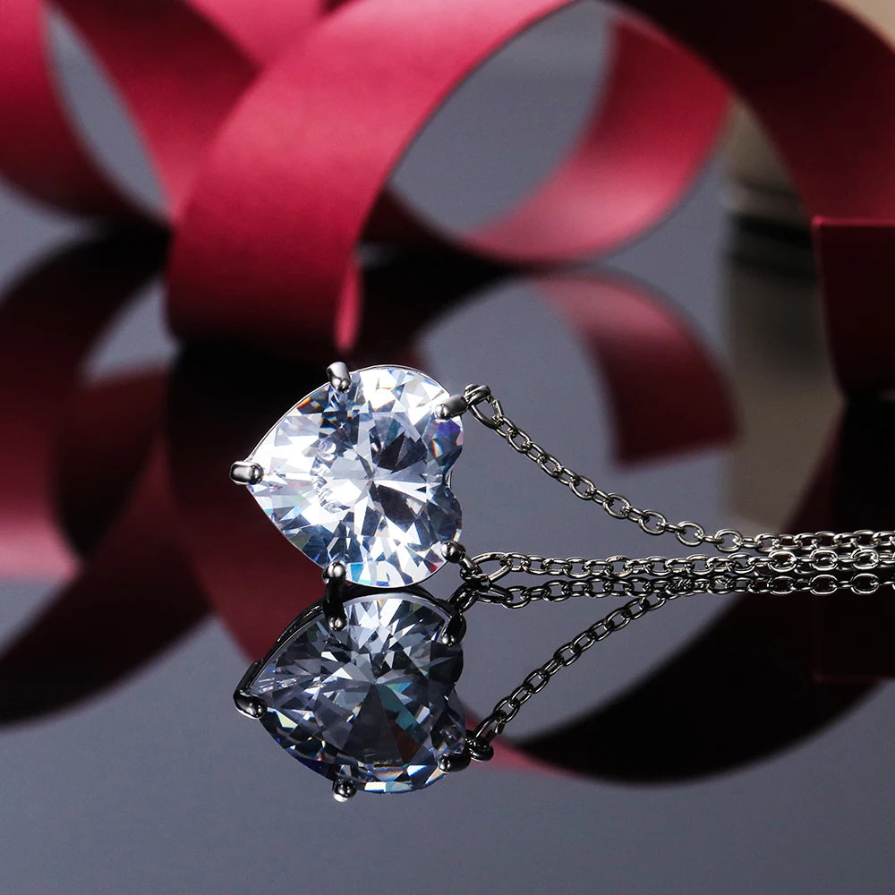 Huitan Luxury Heart CZ Women Wedding Sets Ring/Earring/Necklace High-quality Silver Color Love Jewelry Eternity Accessories Bulk