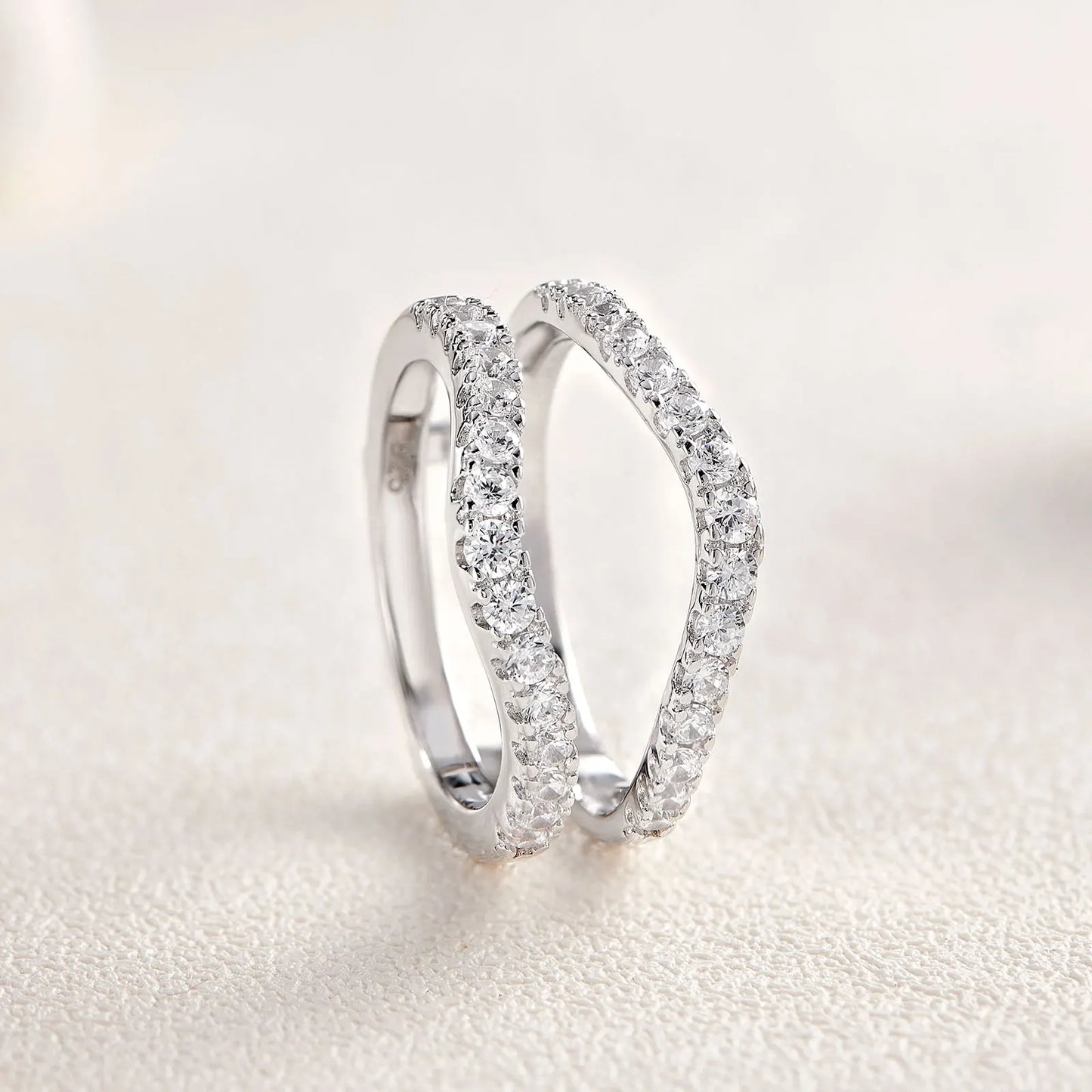 Newshe 925 Sterling Silver Moissanite Rings for Women Engagement Wedding Band Simulated Diamond Jewelry Luxury Enhancer Ring