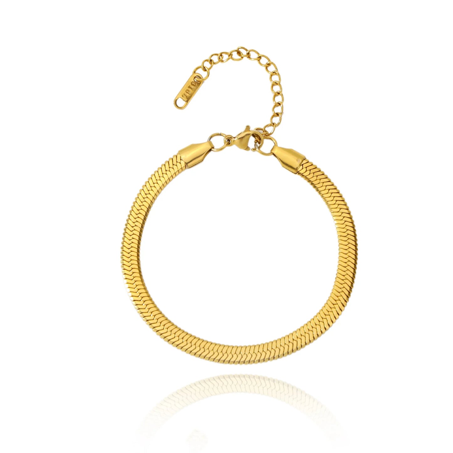 Hip Hop Stainless Steel Bracelet Gold Color Snake Chain Titanium Steel Bracelet For Women Men Fashion Jewelry Accessories