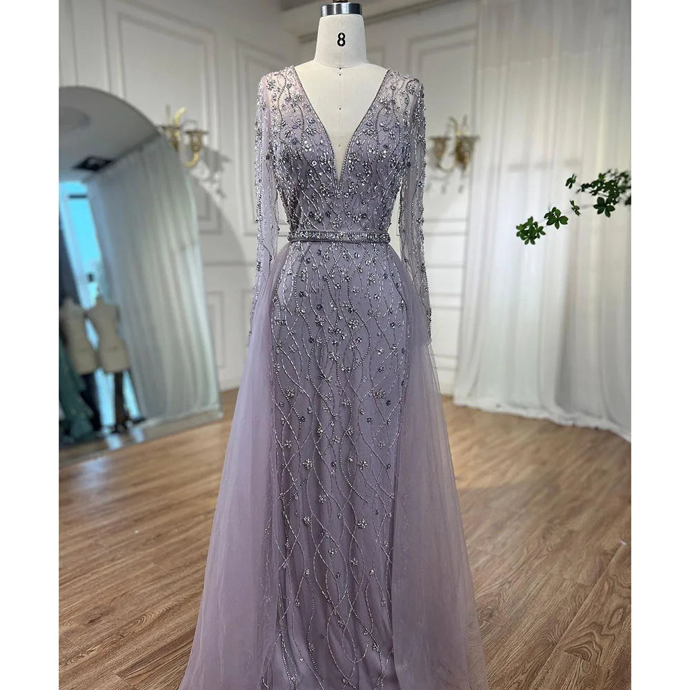 Serene Hill L Lilac s 2025 Dubai Elegant Diamond Long Luxury Evening Dresse Mermaid Beaded Formal Dress LA70341 Customized