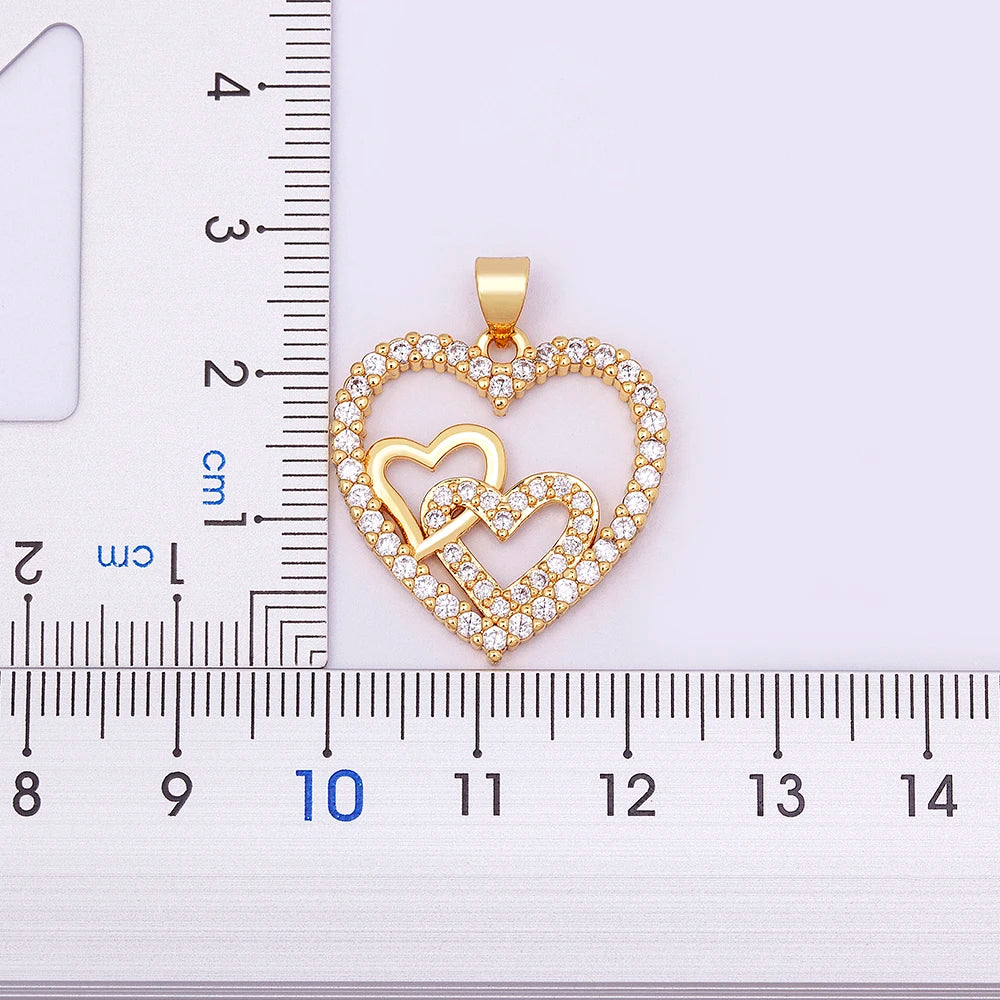 Nidin Romantic Simple Heart-shaped Necklaces Exquisite Crystal Zircon Pendant Gold Plated Clavicle Chain Women's Wedding Jewelry