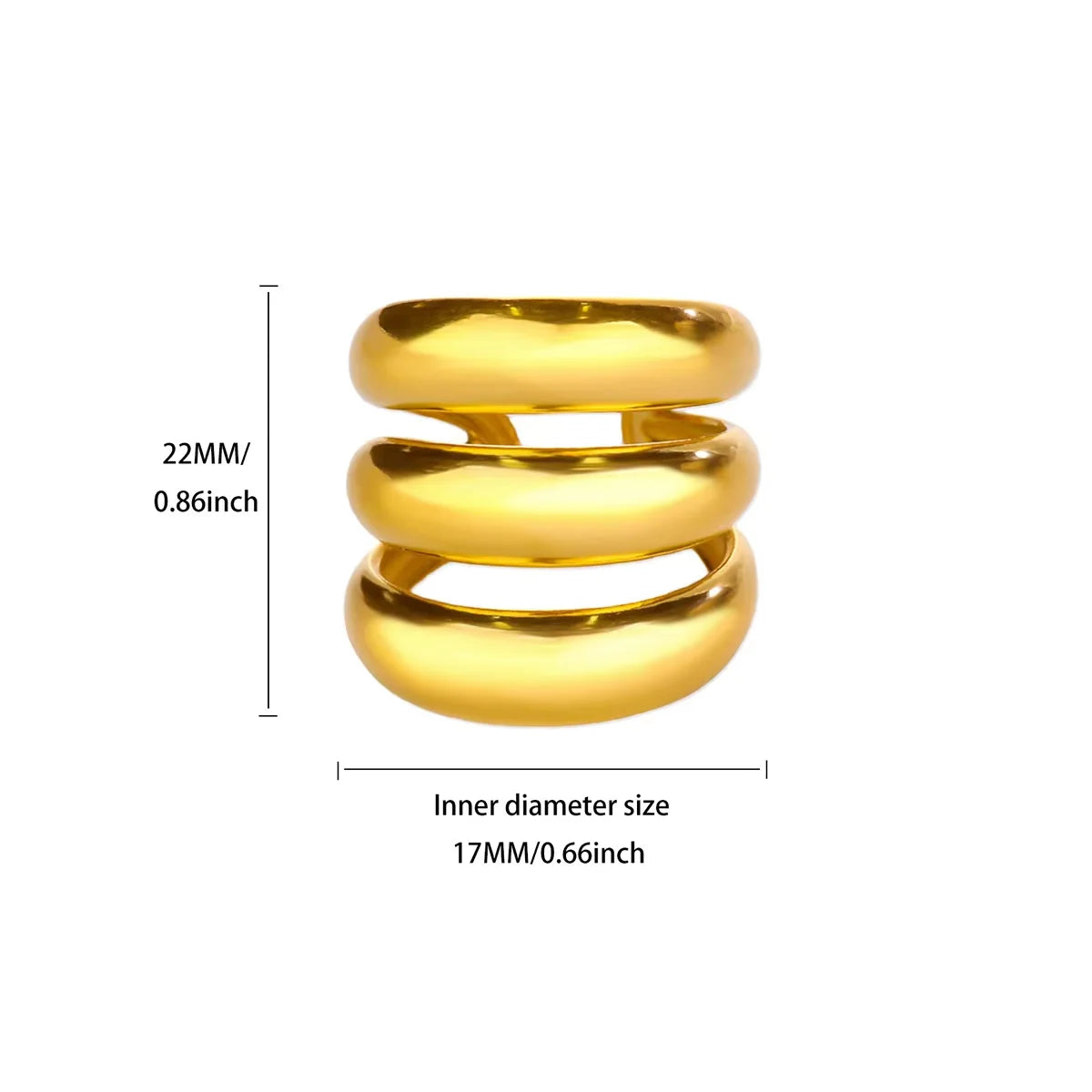 Stainless Steel Irregular Wave Rings For Women Creative Gold Color Adjustable Open Ring Female Jewelry Punk Rapper Anillos Gifts