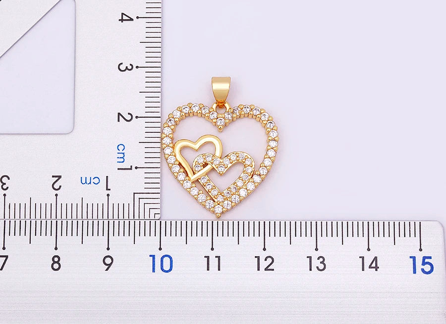 Nidin Romantic Simple Heart-shaped Necklaces Exquisite Crystal Zircon Pendant Gold Plated Clavicle Chain Women's Wedding Jewelry