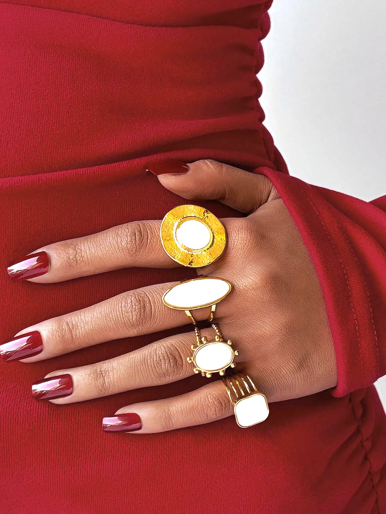 Fashion Shell Stainless Steel 18K Gold Plated Adjustable Opening Rings for Women Engagement Party Gift Temperament Jewelry 2025