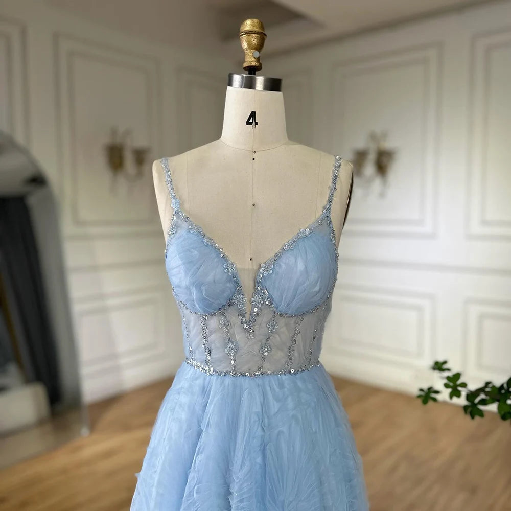 Serene Hill 2025 Arabic Sage Green Spaghetti Strap Backless A-Line Prom Dress for | Wedding Party LA72636 Customized