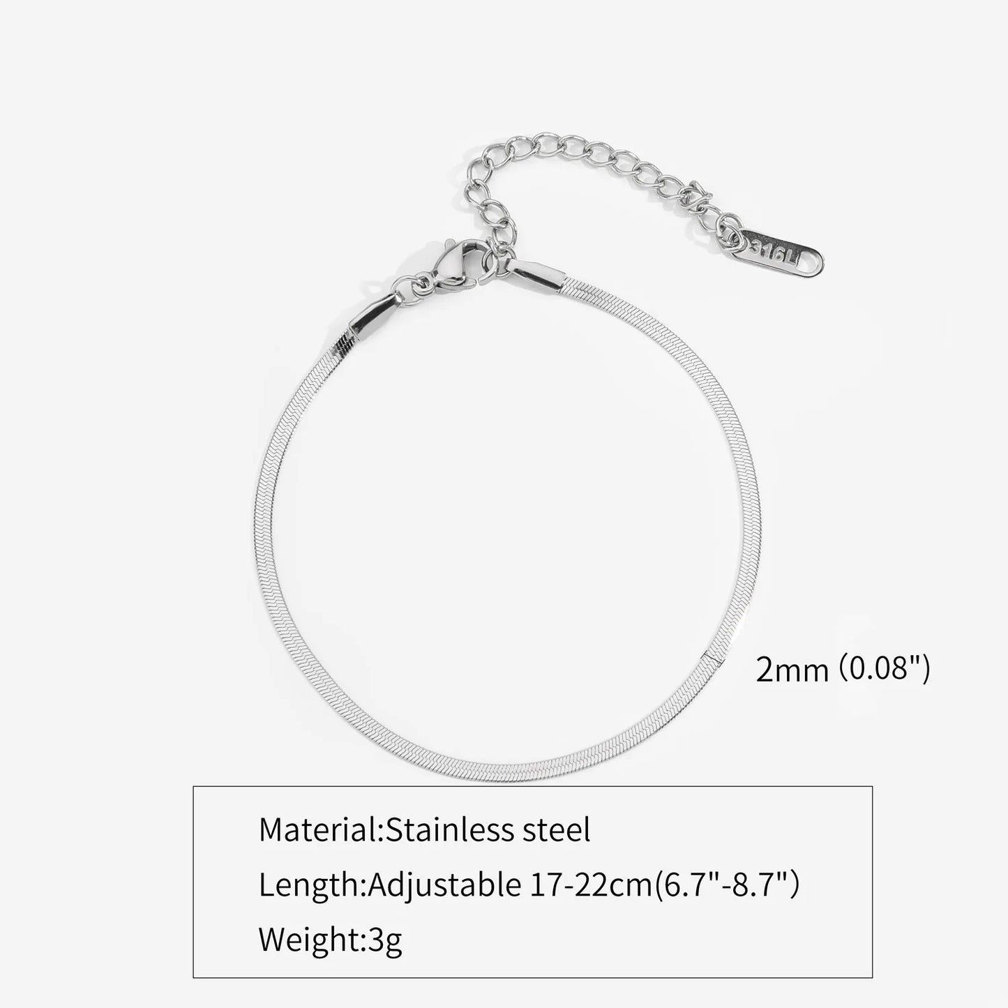 Hip Hop Stainless Steel Bracelet Gold Color Snake Chain Titanium Steel Bracelet For Women Men Fashion Jewelry Accessories
