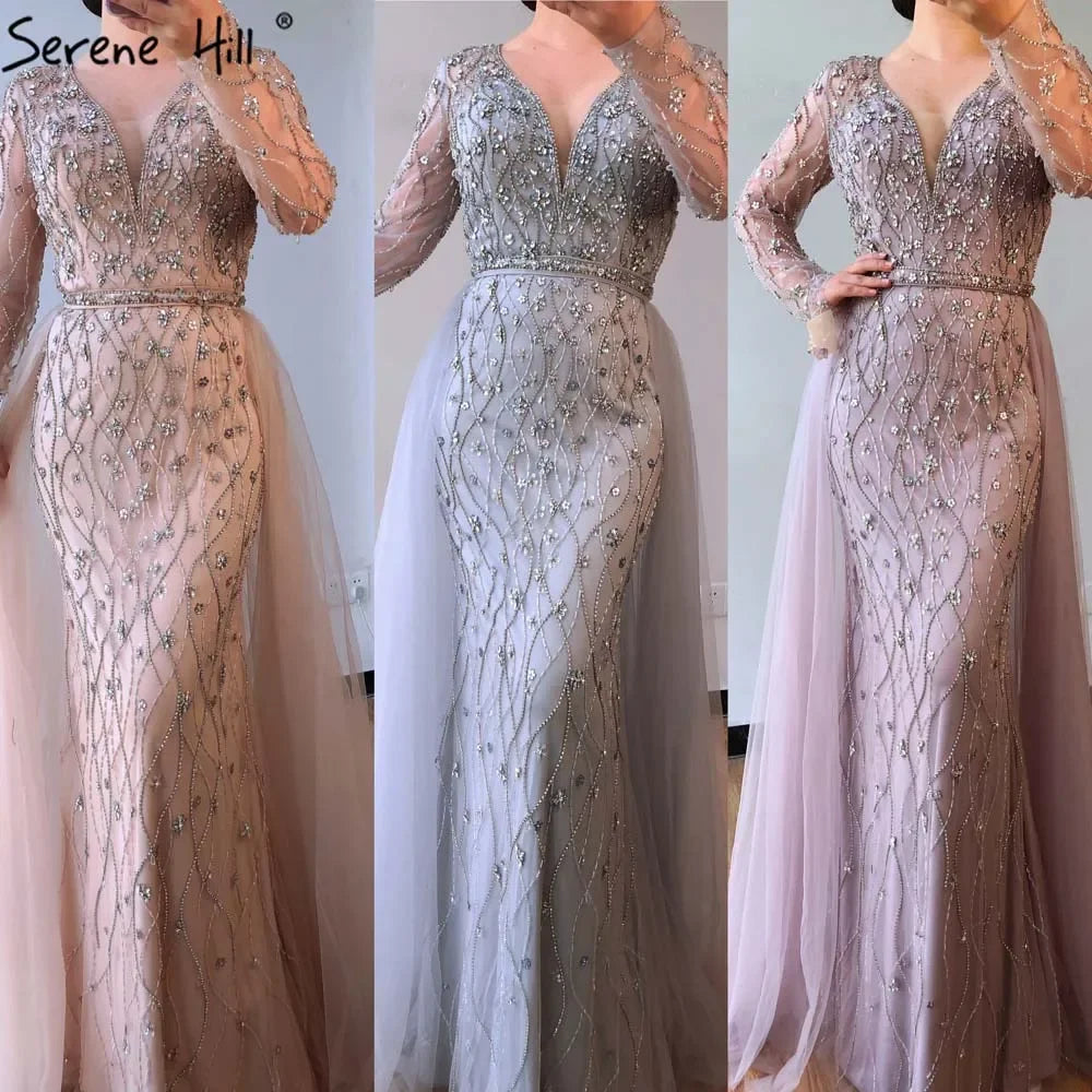 Serene Hill L Lilac s 2025 Dubai Elegant Diamond Long Luxury Evening Dresse Mermaid Beaded Formal Dress LA70341 Customized