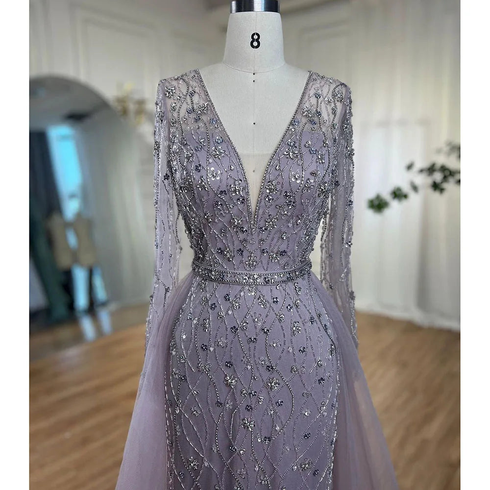 Serene Hill L Lilac s 2025 Dubai Elegant Diamond Long Luxury Evening Dresse Mermaid Beaded Formal Dress LA70341 Customized