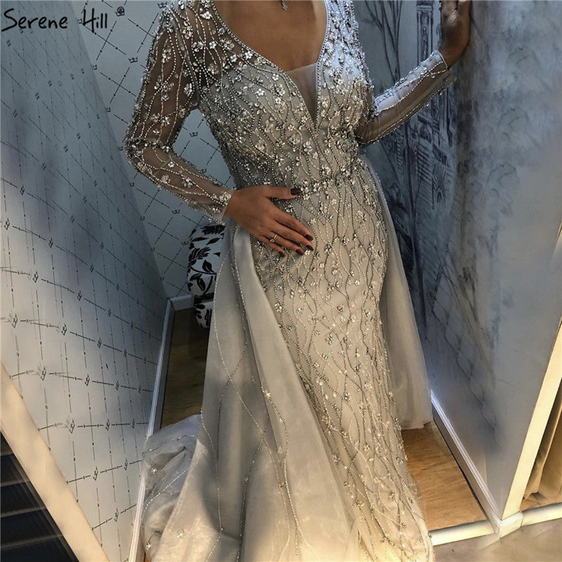 Serene Hill L Lilac s 2025 Dubai Elegant Diamond Long Luxury Evening Dresse Mermaid Beaded Formal Dress LA70341 Customized