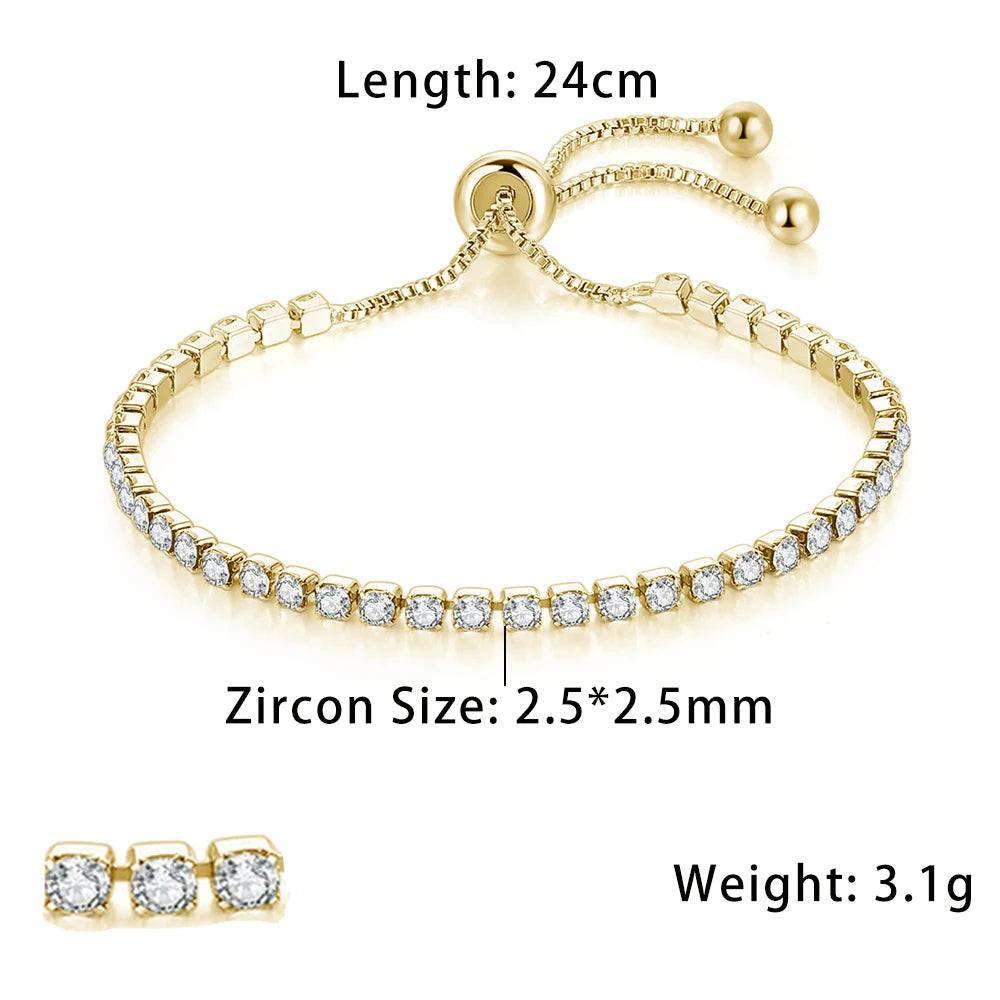 Fashionable Zircon Tennis Bracelets for Women Dazzling Various Shape Crystal Chain on Hand Trend Sexy Party Accessories Jewelry