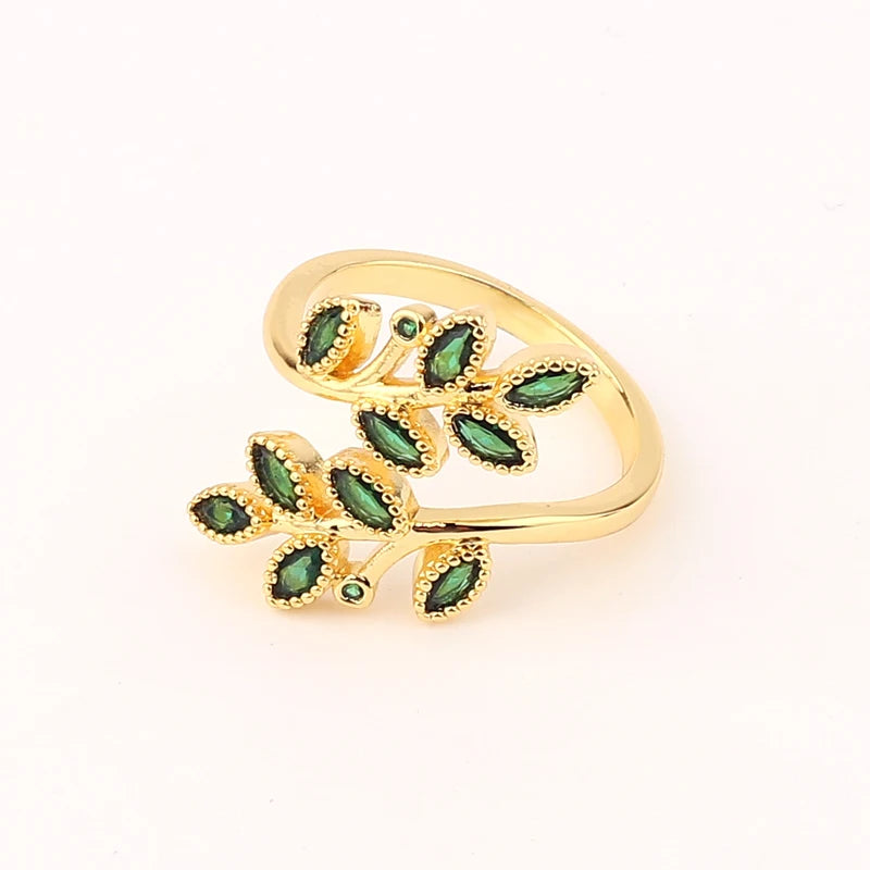 Fashion Green Cubic Zirconia 18K Gold Plated Emerald Crystal For Women Charm Bling Luxury CZ Zircon Jewelry New