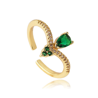 Fashion Green Cubic Zirconia 18K Gold Plated Emerald Crystal For Women Charm Bling Luxury CZ Zircon Jewelry New