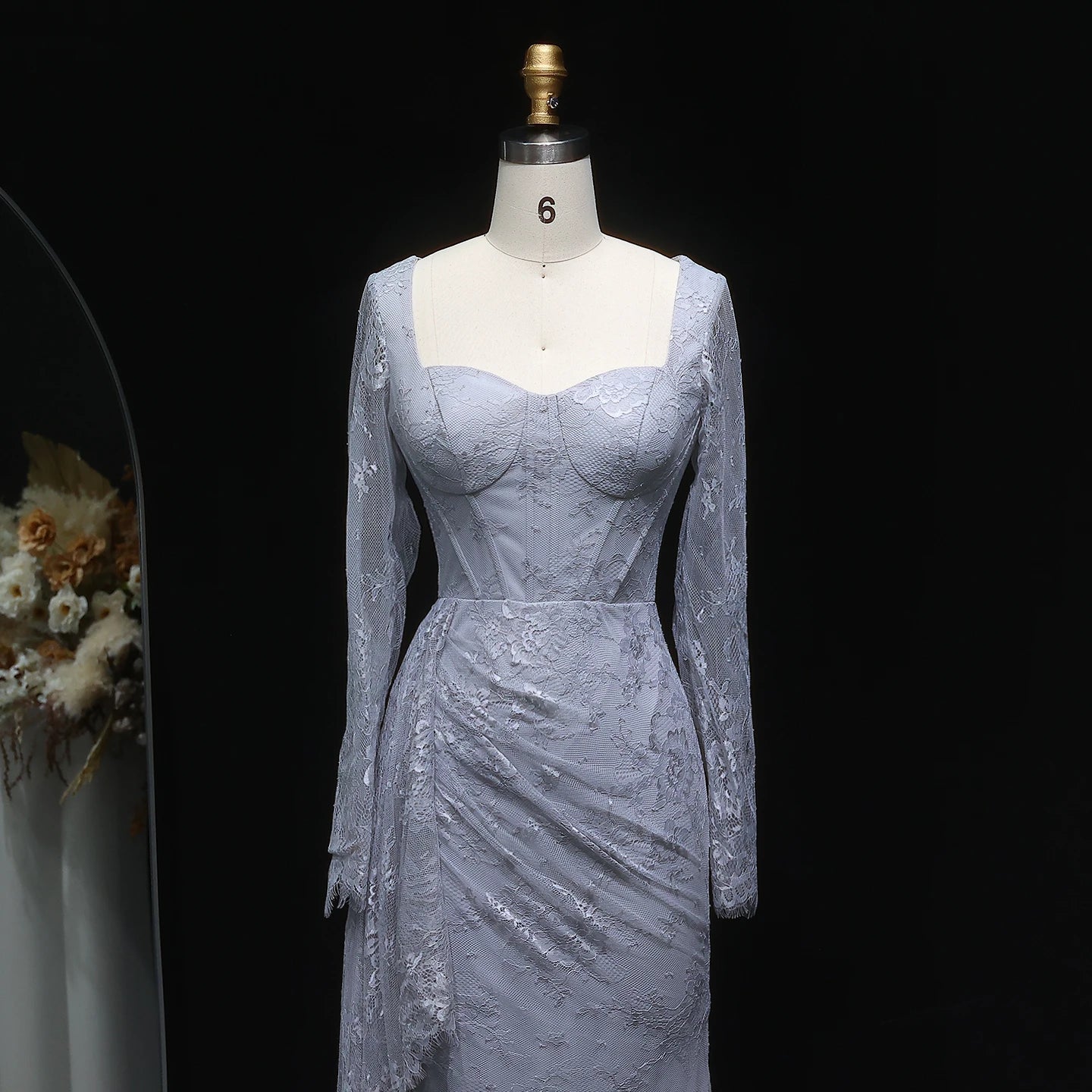 Sharon Said Arabic Lace Purple Mermaid  Off-shoulder Evening Dress with Sleeves for Women Wedding Party Gowns SF075 Customized