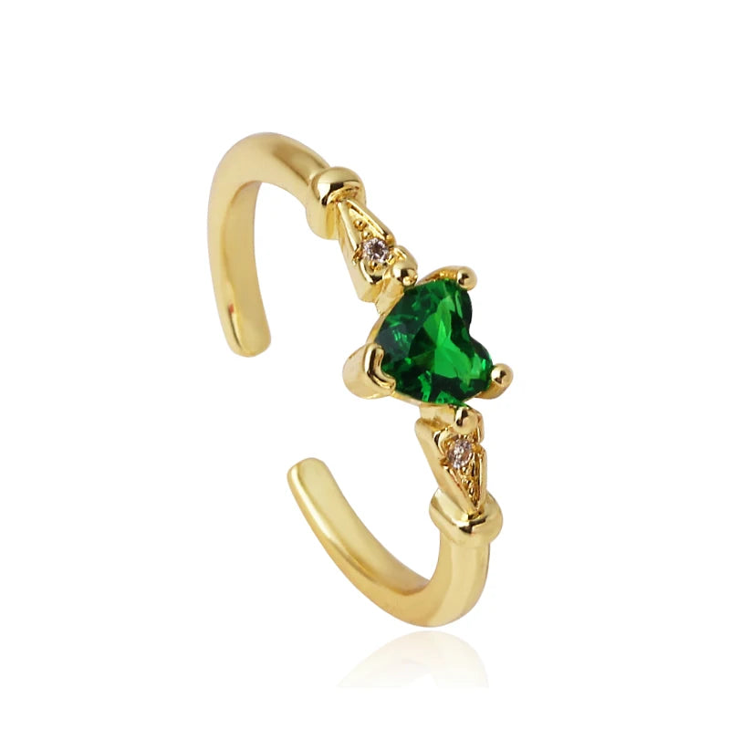 Fashion Green Cubic Zirconia 18K Gold Plated Emerald Crystal For Women Charm Bling Luxury CZ Zircon Jewelry New