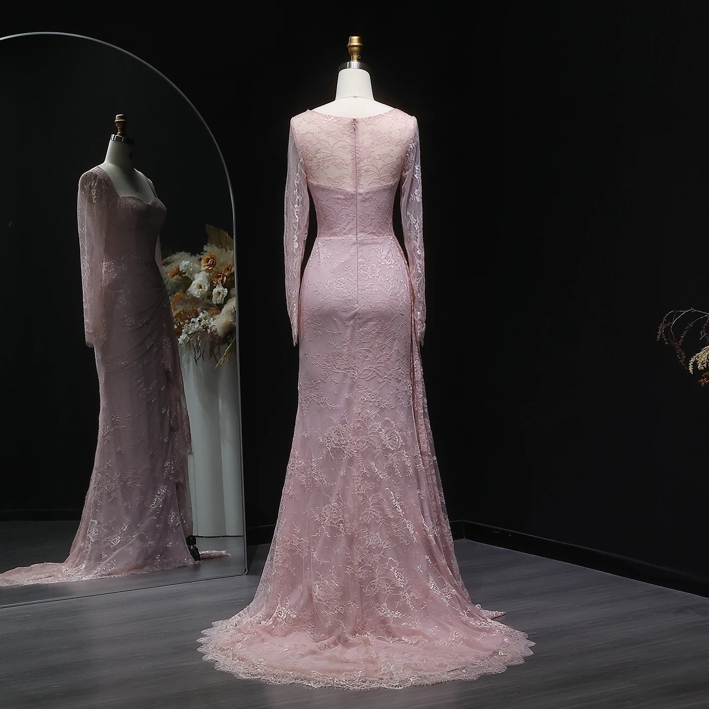Sharon Said Arabic Lace Purple Mermaid  Off-shoulder Evening Dress with Sleeves for Women Wedding Party Gowns SF075 Customized