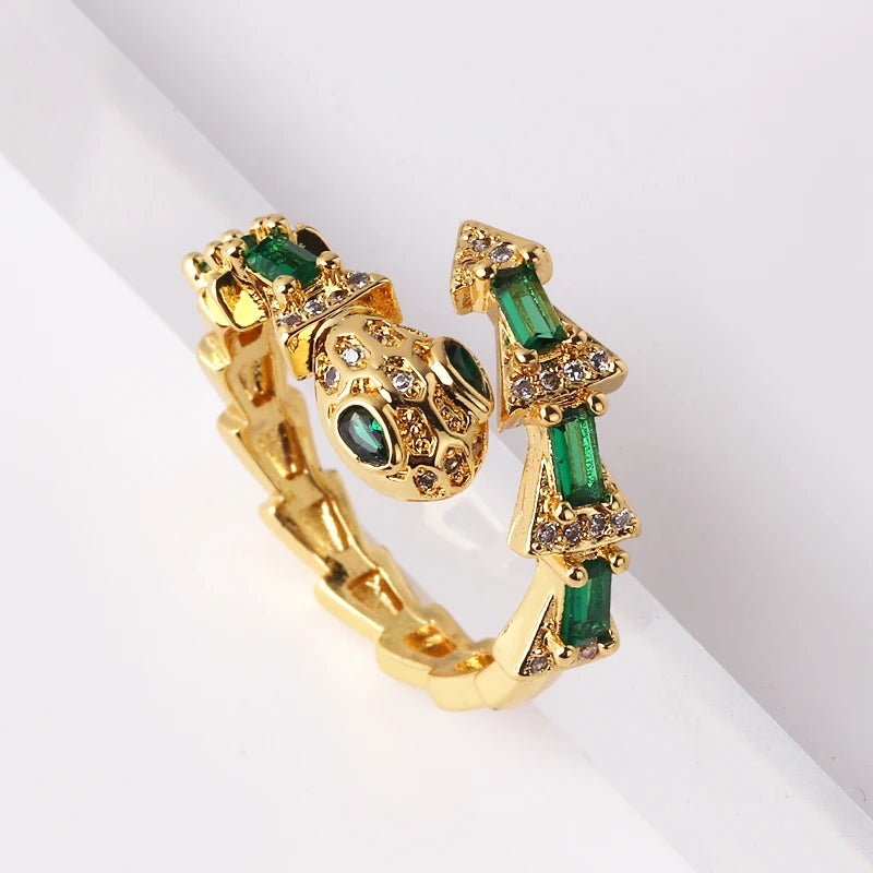 Fashion Green Cubic Zirconia 18K Gold Plated Emerald Crystal For Women Charm Bling Luxury CZ Zircon Jewelry New