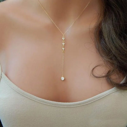 MinaMaMa New Style Stainless Steel Chain Shiny Crystal Necklaces Earrings Jewelry Sets For Women Girls New Fashion Jewelry Sets