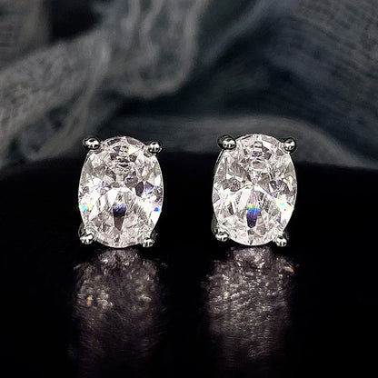 Huitan Chic Women's Drop Earrings Silver Color With Big CZ Stone Gorgeous Female Party Jewelry Anniversary Gift Earring for Girl