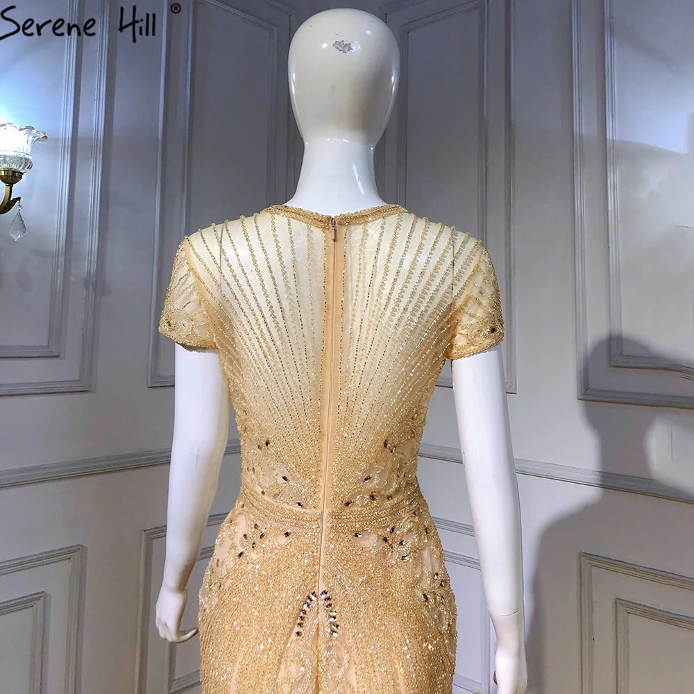Navy Blue Sleeveless Luxury Evening Dresses Full Diamond Mermaid   2025 Serene Hill Plus Size LA60742 Customized