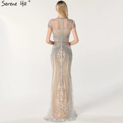 Navy Blue Sleeveless Luxury Evening Dresses Full Diamond Mermaid   2025 Serene Hill Plus Size LA60742 Customized