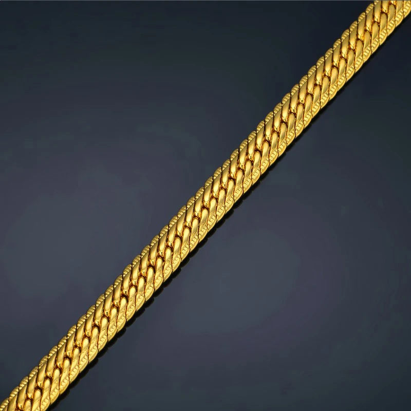 5MM-7MM Stainless Steel Snake Chain Bracelet For Men Women Gold Silver Color Thick Hand Chains Male Gift