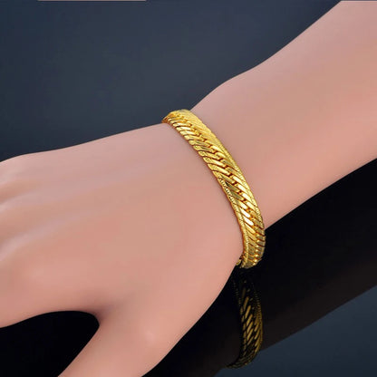 5MM-7MM Stainless Steel Snake Chain Bracelet For Men Women Gold Silver Color Thick Hand Chains Male Gift