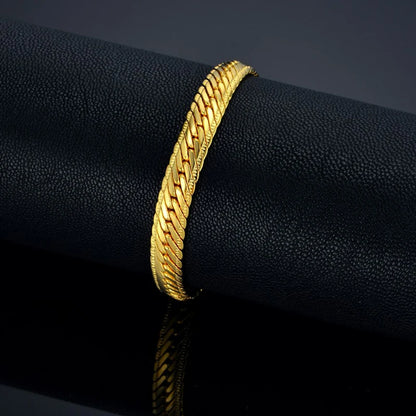 5MM-7MM Stainless Steel Snake Chain Bracelet For Men Women Gold Silver Color Thick Hand Chains Male Gift