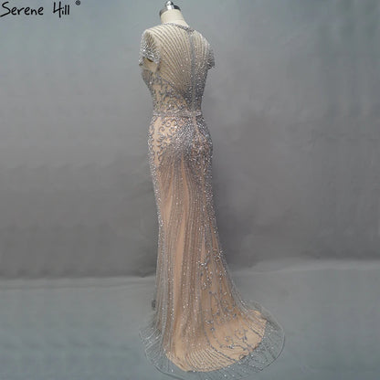 Navy Blue Sleeveless Luxury Evening Dresses Full Diamond Mermaid   2025 Serene Hill Plus Size LA60742 Customized