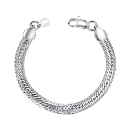 5MM-7MM Stainless Steel Snake Chain Bracelet For Men Women Gold Silver Color Thick Hand Chains Male Gift