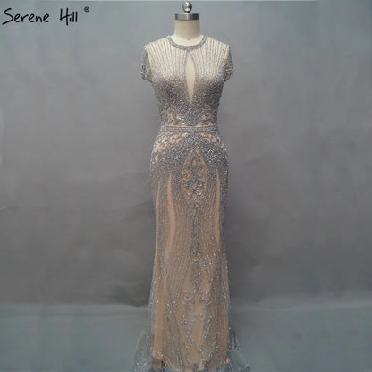 Navy Blue Sleeveless Luxury Evening Dresses Full Diamond Mermaid   2025 Serene Hill Plus Size LA60742 Customized