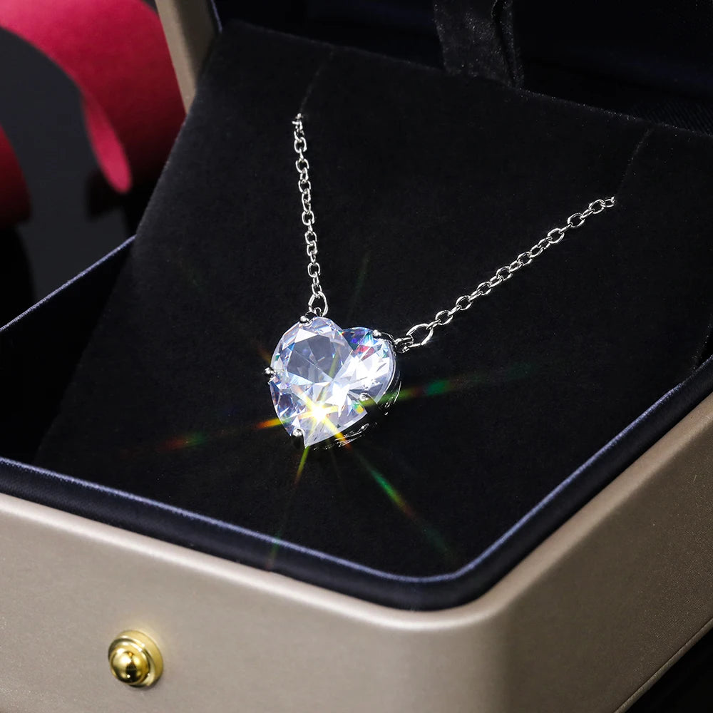 Huitan Luxury Heart CZ Women Wedding Sets Ring/Earring/Necklace High-quality Silver Color Love Jewelry Eternity Accessories Bulk