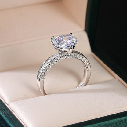 Huitan Luxury Heart CZ Women Wedding Sets Ring/Earring/Necklace High-quality Silver Color Love Jewelry Eternity Accessories Bulk