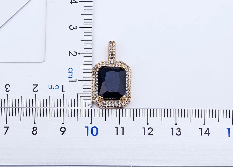 Nidin Top Quality Austrian Crystal Geometric Rectangle Pendant Necklaces For Women 5 Colors Stone Zircon Party Wedding Jewelry