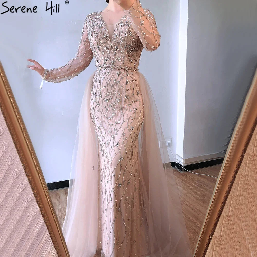 Serene Hill L Lilac s 2025 Dubai Elegant Diamond  Long Luxury Evening Dresse Mermaid Beaded Formal Dress LA70341 Customized