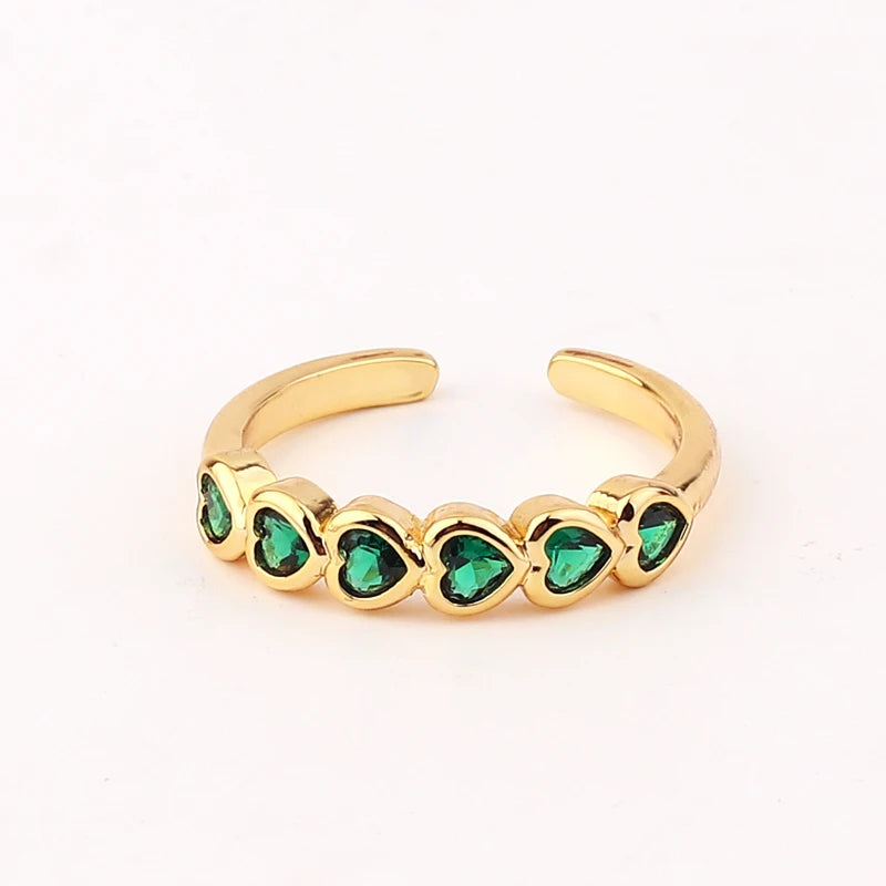 Fashion Green Cubic Zirconia 18K Gold Plated Emerald Crystal For Women Charm Bling Luxury CZ Zircon Jewelry New