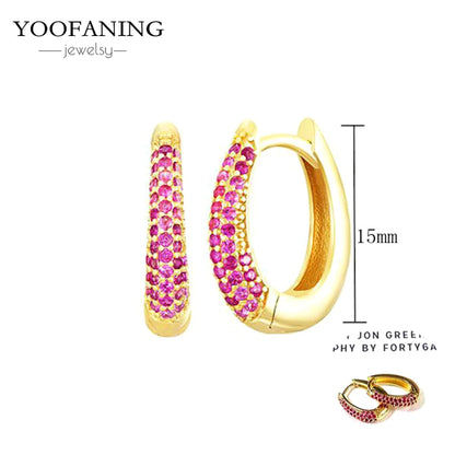 925 Sterling Silver Ear Needle Fashion Exquisite Hoop Earrings  Classic Rose Red Series Earrings for Women Patty Jewelry Gift