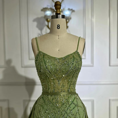 Sage Green Beaded Evening Dresses Gowns with Detachable Overskirt for Party LA72733A 2025 Customized Serene Hill
