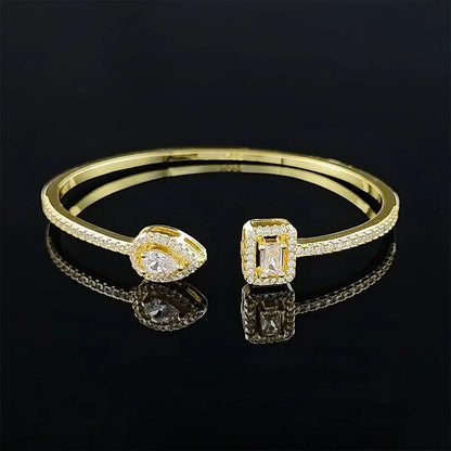 2025 Trendy Snake Punk Pear Shape Silver Color on Hand Adjustable Open Bangle for Women Anniversary Gift Jewelry Wholesale S5214