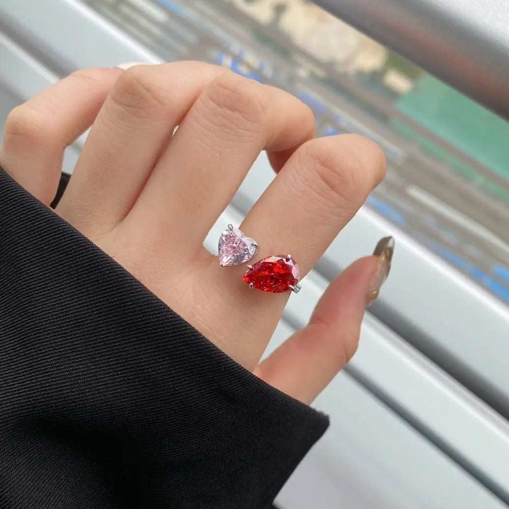 EUREKA 925 Sterling Silver Crushed Ice Cut Lab Pink Sapphire Gemstone Ring For Women Wedding Engagement Jewelry