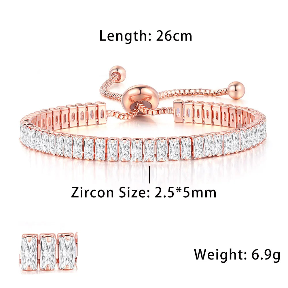 Fashionable Zircon Tennis Bracelets for Women Dazzling Various Shape Crystal Chain on Hand Trend Sexy Party Accessories Jewelry