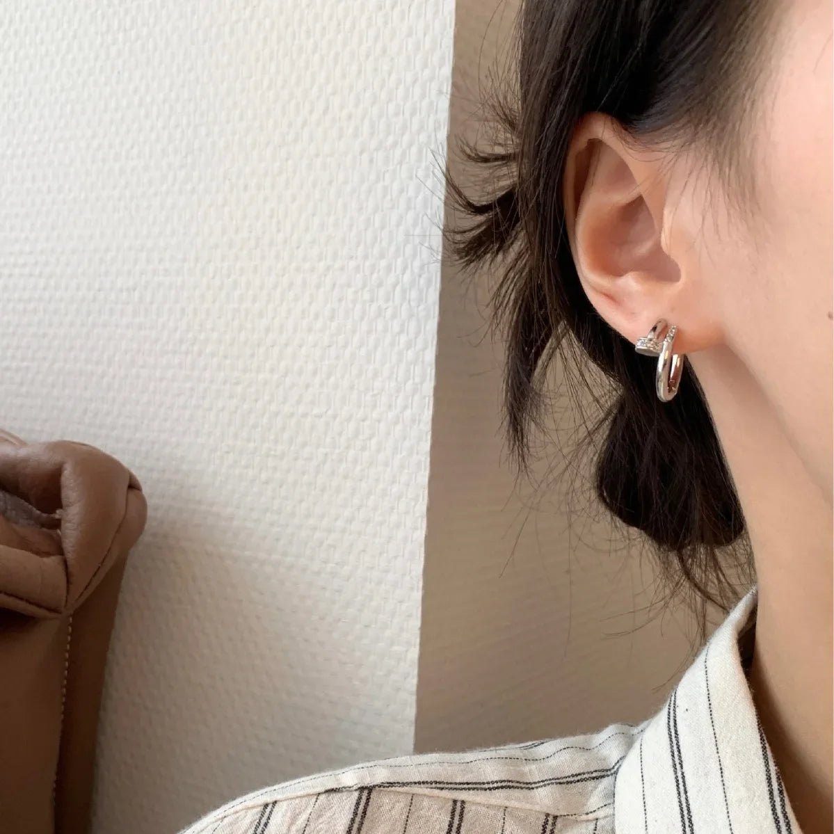 XINYI Plated Zircon Round Circle Hoop Earring for Women Minimalist Trendy Accessories Party Wedding Jewelry gifts