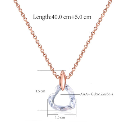 Minimalist Simple Crystal Pendants Necklaces For Women Charms Zirconia Necklace Rose Gold Color Fashionable Neck Jewelry Gifts