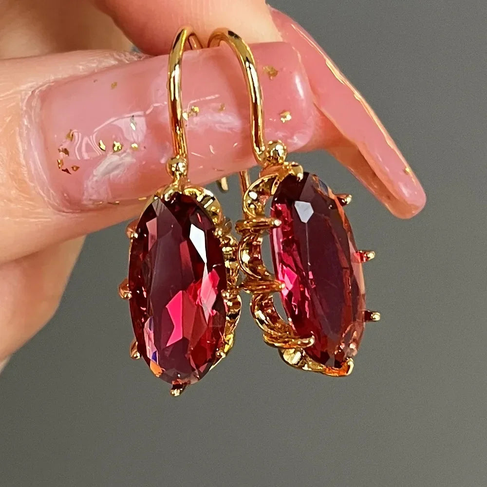 2025 New Colorful Crystal Zircon Bridal Earrings, European and American Personalized Fashion Trend, High End Jewelry