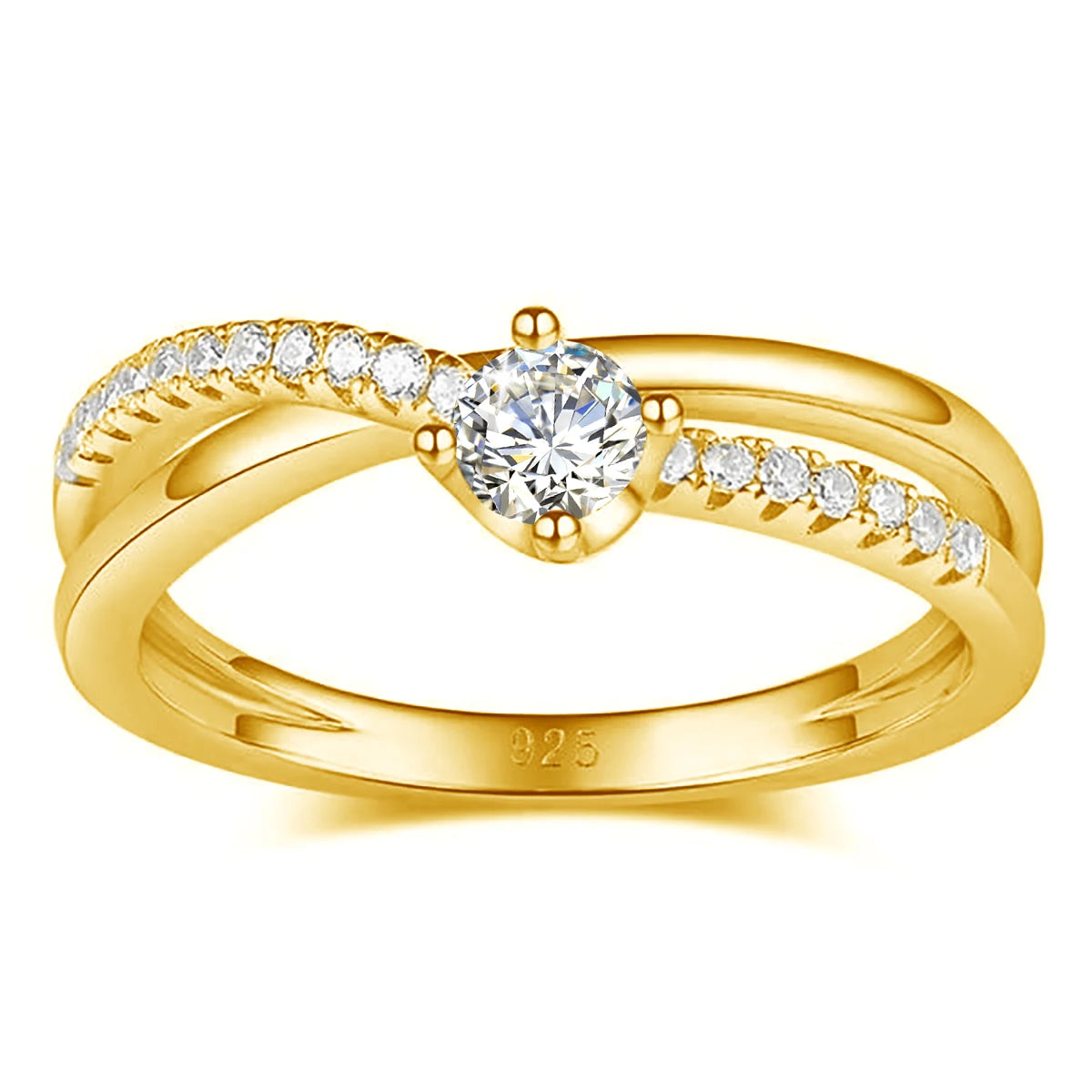 Certificated Moissanite Rings For Women Solid 925 Sterling Silver Eternity Band Wedding Jewelry Gift For Girl Pass Diamond Test