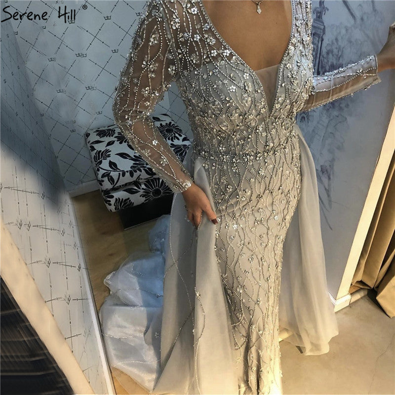 Serene Hill L Lilac s 2025 Dubai Elegant Diamond  Long Luxury Evening Dresse Mermaid Beaded Formal Dress LA70341 Customized