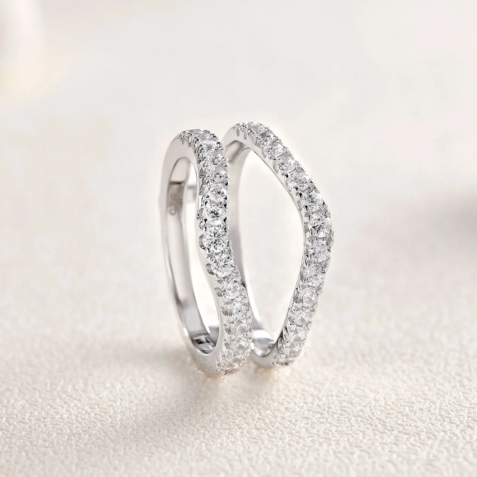 Newshe 925 Sterling Silver Moissanite Rings for Women Engagement Wedding Band Simulated Diamond Jewelry Luxury Enhancer Ring