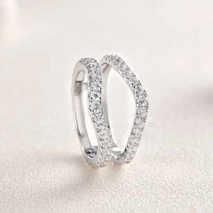 Newshe 925 Sterling Silver Moissanite Rings for Women Engagement Wedding Band Simulated Diamond Jewelry Luxury Enhancer Ring