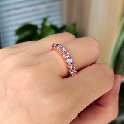 925 Sterling Silver Open Finger Ring Elegant Rose Pink Shining Dazzling Stackable For Women Jewelry Gift Dropship Wholesale