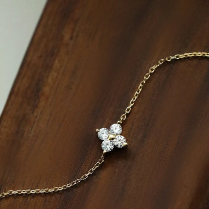 CCFJOYAS 100% 925 Sterling Silver Mini Flower Zircon Bracelet for Girl Minimalist 18k Gold Plated Lucky Bracelet Fine Jewelry