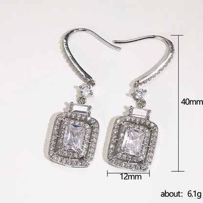 2025 New Colorful Crystal Zircon Bridal Earrings, European and American Personalized Fashion Trend, High End Jewelry